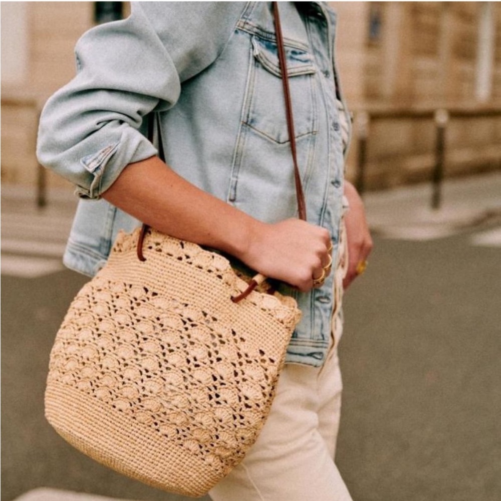 Sezane Ralph Raffia Bag - Picture 1 of 5